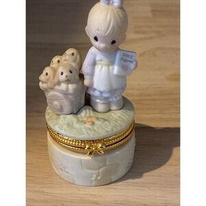 1998 Precious Moments God Loveth a Cheerful Giver Exclusive Trinket Box 495891